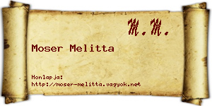 Moser Melitta névjegykártya