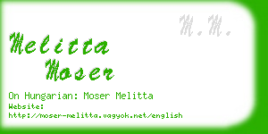 melitta moser business card